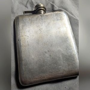 Evans silver nickel vintage flask